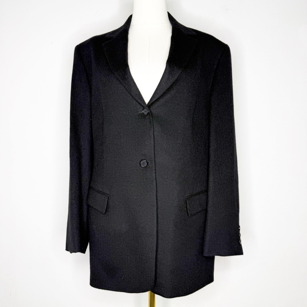 SFI Femme for Nordstrom Loro Piana Black Camel Hair Blazer Size 12